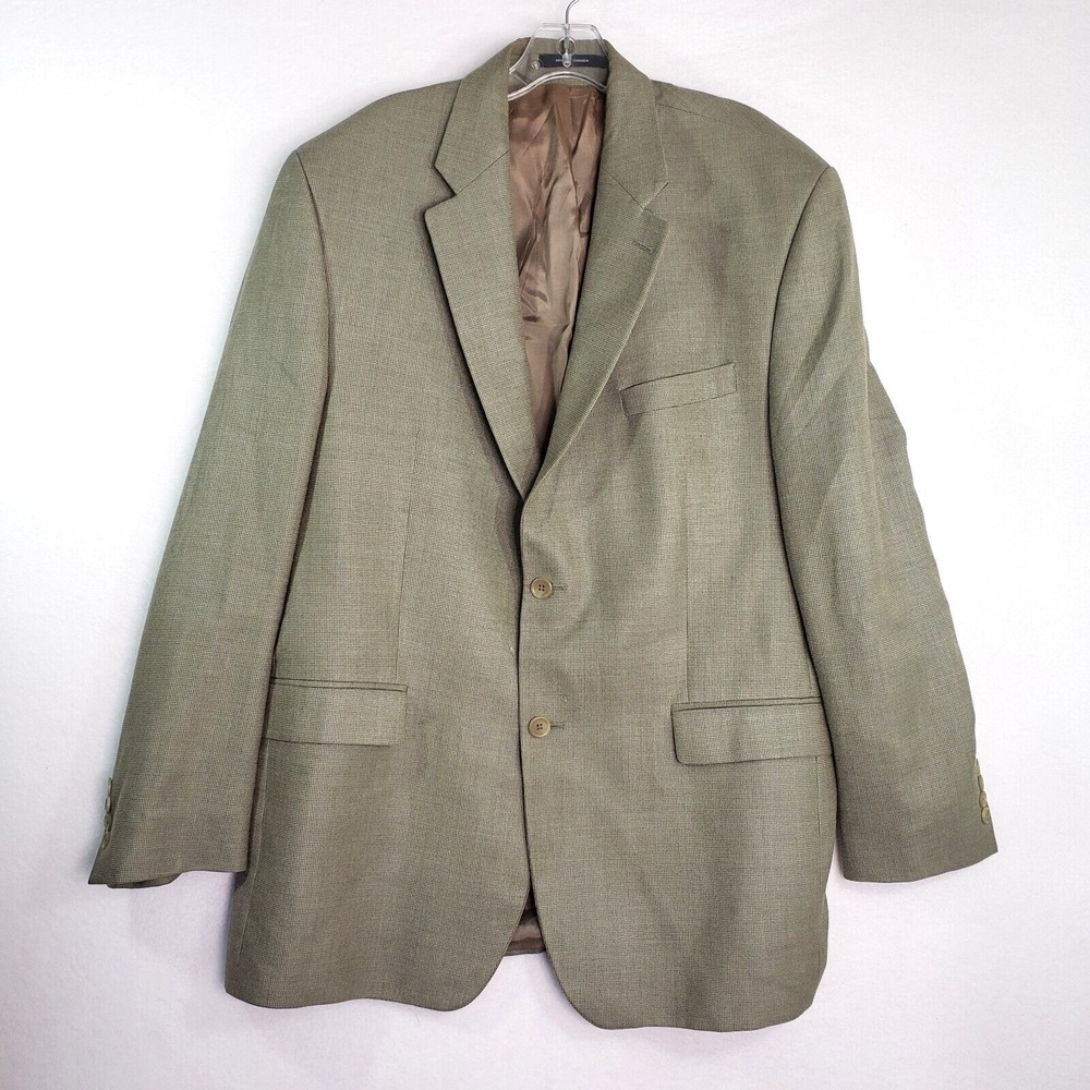 Ralph Lauren Blazer Mens 44L Beige Silk Wool Two Button Sport Coat Dillards